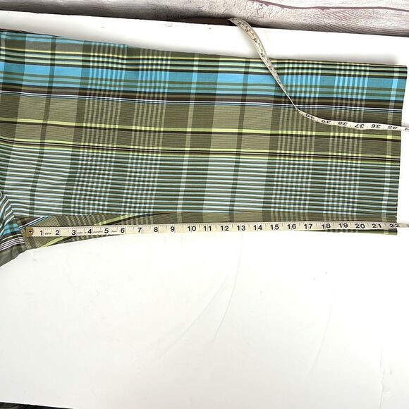Talbots Petites Cropped Silk Blend Plaid Pant, Green/Blue, Size 12 P - Picture 12 of 14